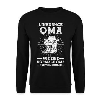 Line Dance Großmutter Tänzerin Country Western Oma - Unisex Pullover - Schwarz - Vorne - Alina (178cm) & Michal (187cm)