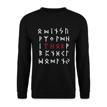 Odin Thor Runes Cadeau de Vikings nordiques - Sweat-shirt Unisexe - noir - Devant - Alina (178cm) & Michal (187cm)