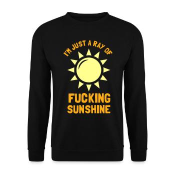 Sarkastisches Sonnenstrahl-Geschenk - Unisex Pullover - Schwarz - Vorne - Alina (178cm) & Michal (187cm)