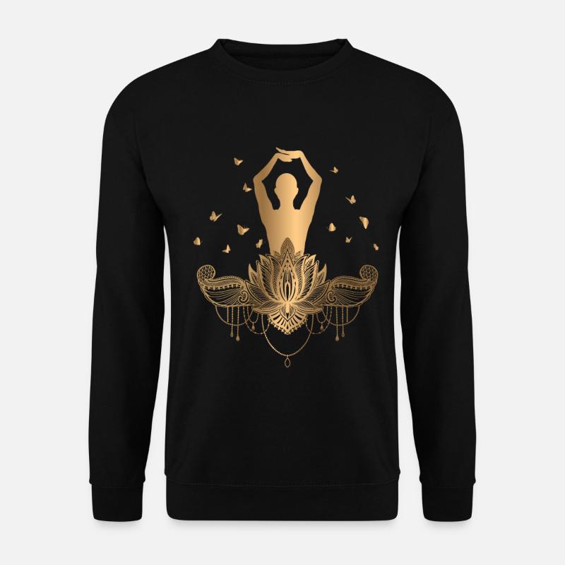 Meditaion/ Yoga/ Lotusblüte Namaste Geschenkidee - Unisex Pullover - Schwarz