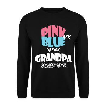 Baby Gender Reveal for GRANDPA - Unisex Sweatshirt - black - Front - Alina (178cm) & Michal (187cm)