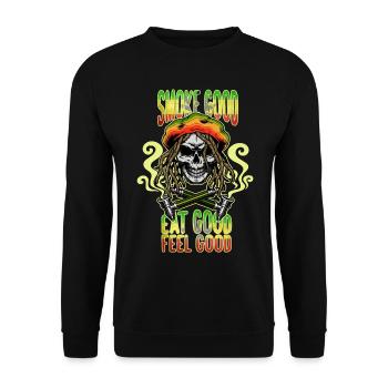 Weed Cannabis Marijuana Pot Geschenk - Unisex Pullover - Schwarz - Vorne - Alina (178cm) & Michal (187cm)