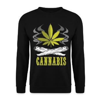 Cannabis Weed Weed Weed Gift - Unisex Sweatshirt - black - Front - Alina (178cm) & Michal (187cm)