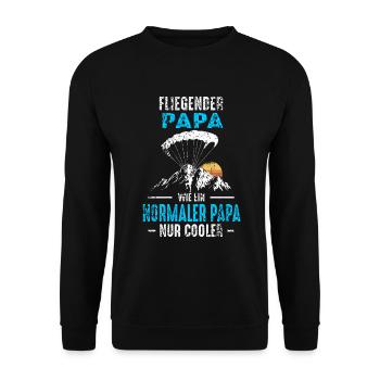 Paragliding Papa Fallschirmspringer Vater Gleitfli - Unisex Pullover - Schwarz - Vorne - Alina (178cm) & Michal (187cm)