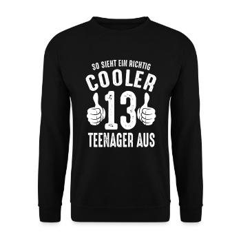 Teenager Dreizehnter Geburtstag Dreizehn Jahre Tee - Unisex Pullover - Schwarz - Vorne - Alina (178cm) & Michal (187cm)