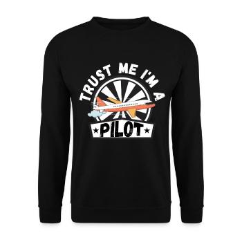 pilot - Unisex Sweatshirt - black - Front - Alina (178cm) & Michal (187cm)