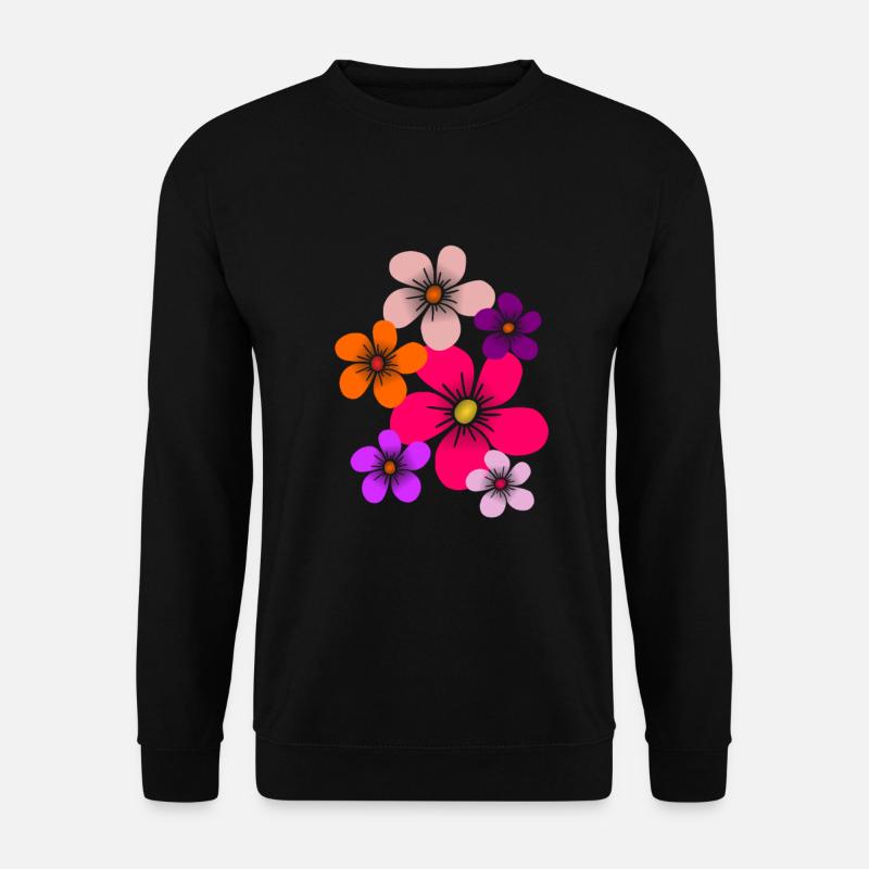 bunte Blumen Blüten Blumenranke Blume floral - Unisex Pullover - Schwarz