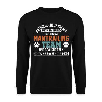 Hund Mantrailer Rettungshund Hundesport - Unisex Pullover - Schwarz - Vorne - Alina (178cm) & Michal (187cm)