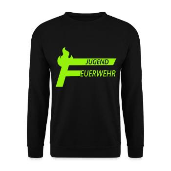 Jugendfeuerwehr Geschenk - Unisex Pullover - Schwarz - Vorne - Alina (178cm) & Michal (187cm)
