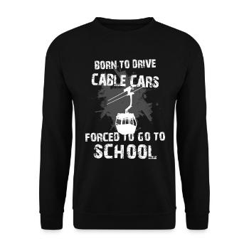HIPSTER CABLE CAR VINTAGE RACING - Unisex Sweatshirt - black - Front - Alina (178cm) & Michal (187cm)