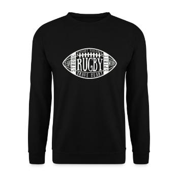 Ballon de rugby pour les fans de rugby | Cadeau de rugby vintage - Sweat-shirt Unisexe - noir - Devant - Alina (178cm) & Michal (187cm)