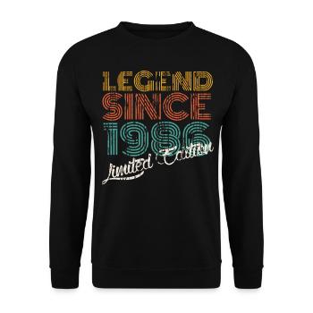 Vintage 1986 - Unisex Pullover - Schwarz - Vorne - Alina (178cm) & Michal (187cm)