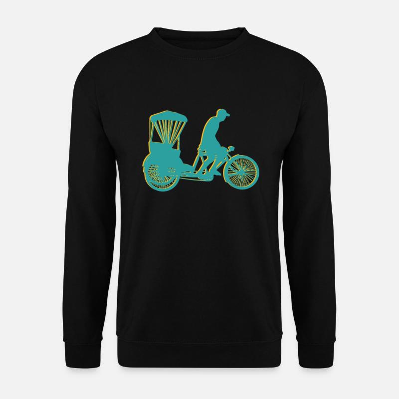 riquexo, rikshaw, pousse-pousse - Sweat-shirt Unisexe - noir