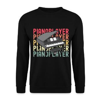 piano - Sweat-shirt Unisexe - noir - Devant - Alina (178cm) & Michal (187cm)