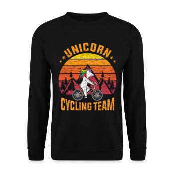 Unicorn Cycling Team - Unisex Sweatshirt - black - Front - Alina (178cm) & Michal (187cm)