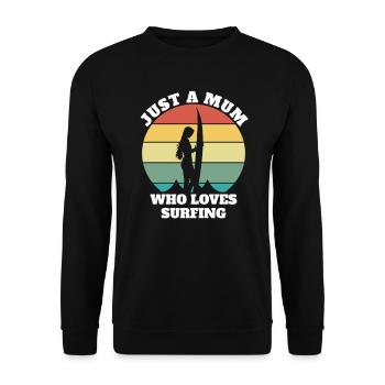 Surfer mum wave rider surfer mom gift idea - Unisex Sweatshirt - black - Front - Alina (178cm) & Michal (187cm)