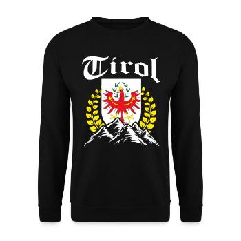 Wandern Tirol Südtirol Geschenk - Unisex Pullover - Schwarz - Vorne - Alina (178cm) & Michal (187cm)