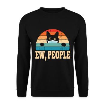 Ew People Cat Lovers - Unisex Sweatshirt - black - Front - Alina (178cm) & Michal (187cm)