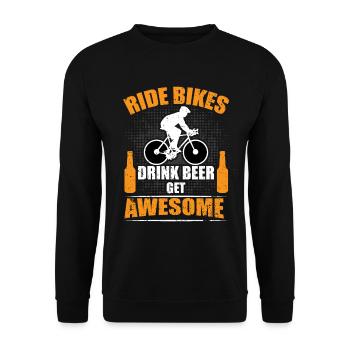 Bicycle and beer - Unisex Sweatshirt - black - Front - Alina (178cm) & Michal (187cm)