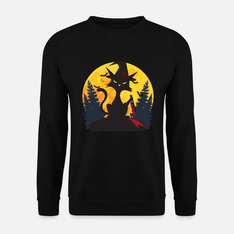 Blutige Halloween Katze - Unisex Pullover - Schwarz