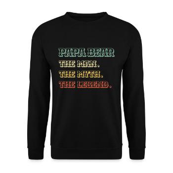 PAPA BEAR The ManThe Myth The Legend - Unisex Pullover - Schwarz - Vorne - Alina (178cm) & Michal (187cm)