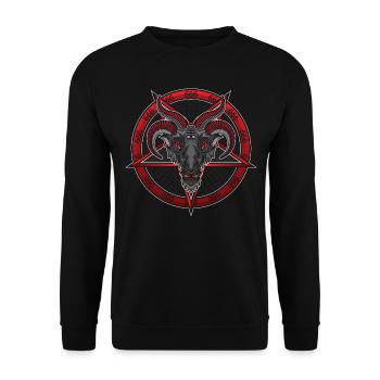 Baphomet Satan 666 Gothic Okkult Antichrist - Unisex Pullover - Schwarz - Vorne - Alina (178cm) & Michal (187cm)