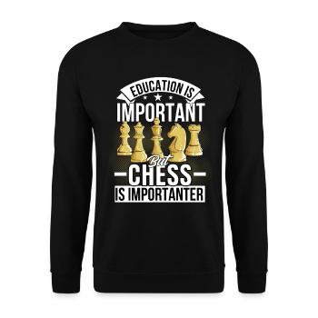 Chess Board Game - Unisex Sweatshirt - black - Front - Alina (178cm) & Michal (187cm)