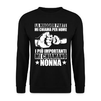 Nonna Nonnina Donna Anziana Nonne Bisnonna - Unisex Pullover - Schwarz - Vorne - Alina (178cm) & Michal (187cm)