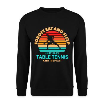 Balle d'équipe de l'entraîneur de joueur de tennis de table - Sweat-shirt Unisexe - noir - Devant - Alina (178cm) & Michal (187cm)