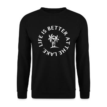 La vie est meilleure au bord du lac femmes canotage soleil - Sweat-shirt Unisexe - noir - Devant - Alina (178cm) & Michal (187cm)
