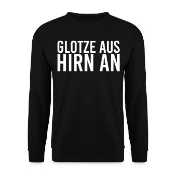 Glotze aus Hirn an Freiheit - Unisex Pullover - Schwarz - Vorne - Alina (178cm) & Michal (187cm)