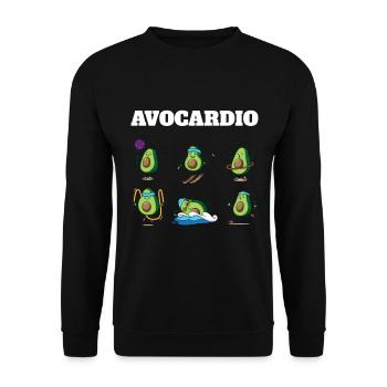 Avocardio Avocado Vegan Cardio Fitness Workout Gym - Sweat-shirt Unisexe - noir - Devant - Alina (178cm) & Michal (187cm)