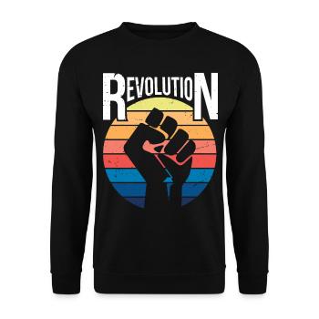 Revolution Retro Fist Gift - Unisex Sweatshirt - black - Front - Alina (178cm) & Michal (187cm)