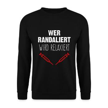Krankenschwester Pflege Pflegepersonal - Unisex Pullover - Schwarz - Vorne - Alina (178cm) & Michal (187cm)