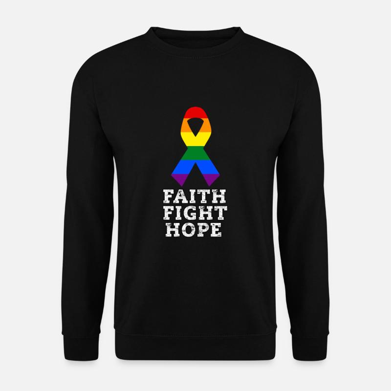 Cancer Awareness Fight Hope - Unisex Pullover - Schwarz