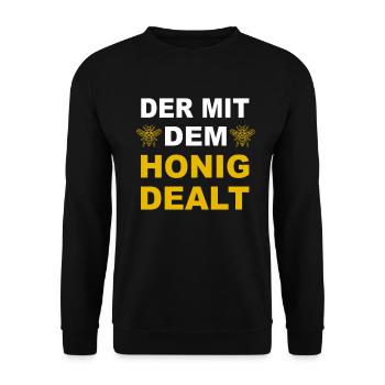 Lustige Imker Sprüche tolles Imkerverein Trikot - Unisex Pullover - Schwarz - Vorne - Alina (178cm) & Michal (187cm)