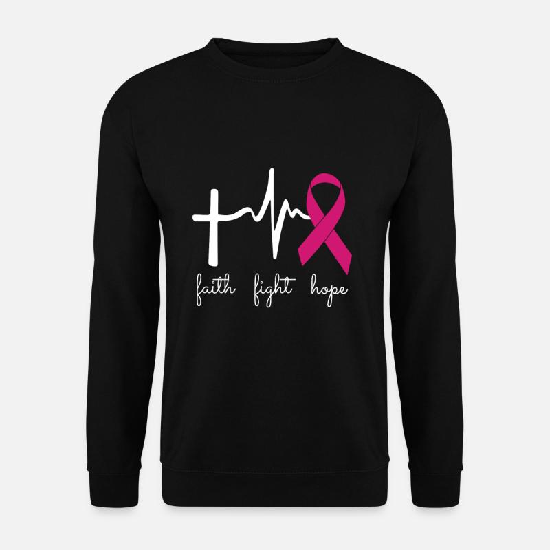 Breast cancer aware month - Funny Heart Beats - Unisex Pullover - Schwarz