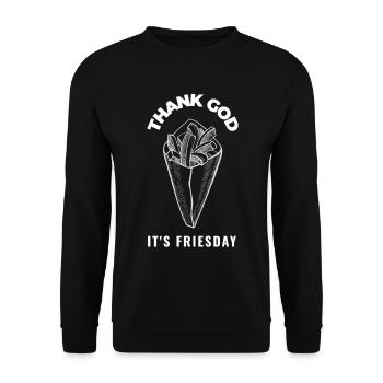 Fast food lovers and fries fan design - Unisex Sweatshirt - black - Front - Alina (178cm) & Michal (187cm)