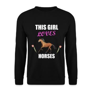 Cheval chevaux cheval disant jeune fille sport équestre - Sweat-shirt Unisexe - noir - Devant - Alina (178cm) & Michal (187cm)