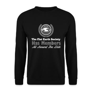 Société de la Terre plate - Théorie de la Terre plate - Sweat-shirt Unisexe - noir - Devant - Alina (178cm) & Michal (187cm)