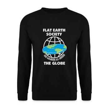 Société de la Terre plate - Théorie de la Terre plate - Sweat-shirt Unisexe - noir - Devant - Alina (178cm) & Michal (187cm)