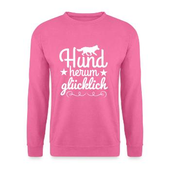 Hunde herum glücklich - Unisex Pullover - Pink - Vorne