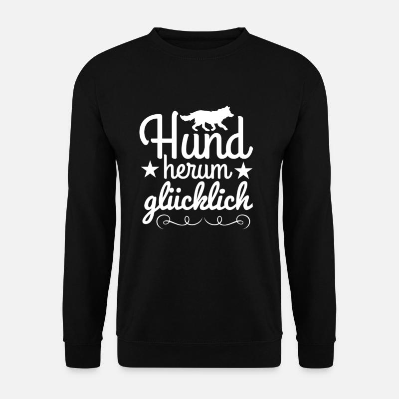 Hunde herum glücklich - Unisex Pullover - Schwarz