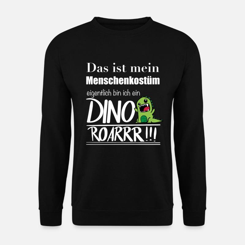 Menschenkostüm Dino Halloween Dino-Fan Dinosaurier - Unisex Pullover - Schwarz