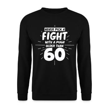 Männer Geschenk 60. Geburtstag 60 Jahre Lustig - Unisex Pullover - Schwarz - Vorne - Alina (178cm) & Michal (187cm)