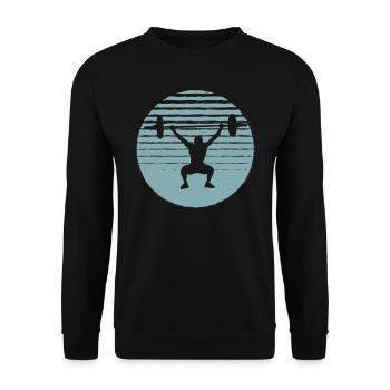 Cadeau de musculation dynamophilie rétro coucher de soleil - Sweat-shirt Unisexe - noir - Devant - Alina (178cm) & Michal (187cm)