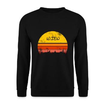 Cadeau rétro de voyage Vienne Vienne - Sweat-shirt Unisexe - noir - Devant - Alina (178cm) & Michal (187cm)