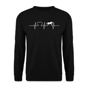 süßes Pferd Geschenk Herzschlag Pferd - Unisex Pullover - Schwarz - Vorne - Alina (178cm) & Michal (187cm)
