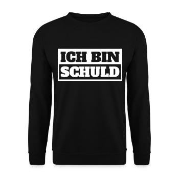 Ich bin Schuld - Unisex Pullover - Schwarz - Vorne - Alina (178cm) & Michal (187cm)