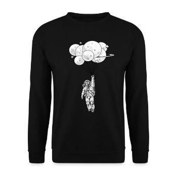 Astronaut planet space rider air balloon space - Unisex Sweatshirt - black - Front - Alina (178cm) & Michal (187cm)
